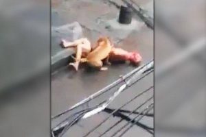 Φρικιαστικό βίντεο: Πίτμπουλ κατασπαράζει ημίγυμνο άνδρα στη μέση του δρόμου!