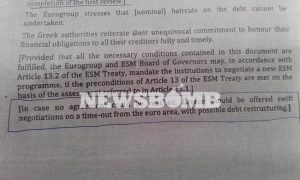 Αναφορά για προσωρινό Grexit στο προσχέδιο του Eurogroup