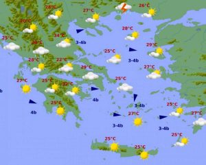 Καιρός: Πάνω από 30 και σήμερα οι βαθμοί της θερμοκρασίας