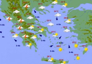 Καιρός: Βροχές και καταιγίδες σε πολλές περιοχές της χώρας