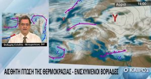 Ο καιρός του Σαββάτου από τον Θοδωρή Κολυδά (video)