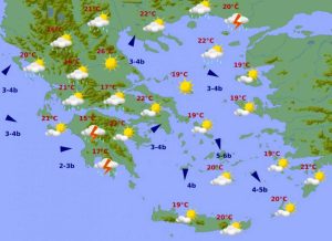 Καιρός: Καταιγίδες και σήμερα κατά τόπους…