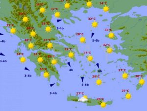 Καιρός: Συνεχίζονται τα μελτέμια και οι… δροσιές