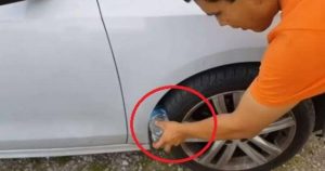 Προσοχή: Τι πρέπει να κάνετε αν δείτε σφηνωμένο μπουκάλι στη ρόδα του αυτοκινήτου σας (vid)
