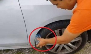 Προσοχή: Τι πρέπει να κάνεις αν δεις σφηνωμένο μπουκάλι στη ρόδα του αυτοκινήτου σου (vid)