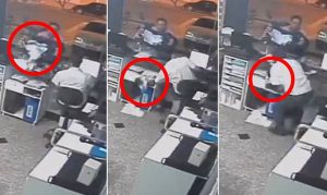 ΣΟΚ: Γραμματέας νοσοκομείου πιάνει νεογέννητο στον αέρα, αφού έπεσε από την αγκαλιά του πατέρα του (vid)