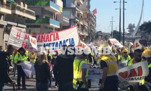 Κλειστή η Λεωφόρος Μεσογείων λόγω συγκέντρωσης μεταλλωρύχων