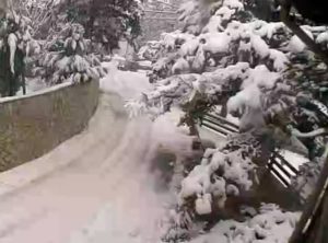 Live: Πυκνή χιονόπτωση τώρα στα Τρίκαλα Κορινθίας (video)