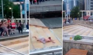 Πήγε να κάνει τσουλήθρα στα σκαλοπάτια και έφαγε τα μούτρα του (vid)