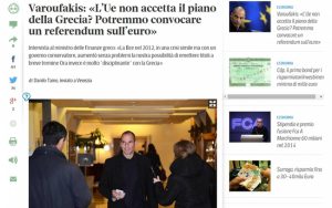 Βαρουφάκης: Αν δεν αποδεχθούν το πρόγραμμα πάμε σε δημοψήφισμα