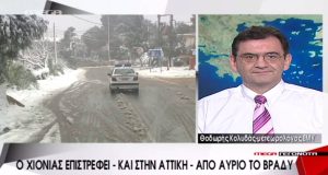 Θοδωρής Κολυδάς: «Το σιγουρέψαμε. Χιόνια και στην Αθήνα…»
