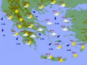Καιρός: Αραιή συννεφιά και 30άρια…