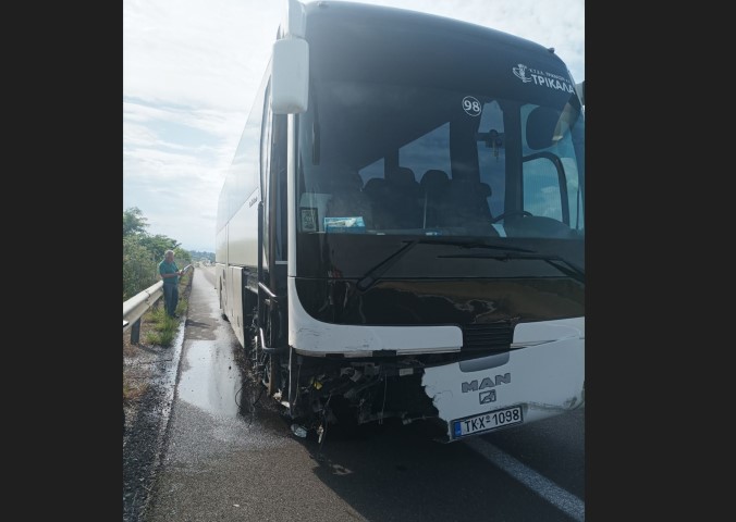 Από τύχη αποφεύχθηκε τραγωδία με λεωφορείο του ΚΤΕΛ Τρικάλων