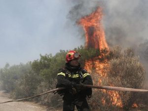 Φωτιά τώρα στη Χαλκιδική. Απειλεί τη μονή Μεγίστης Λαύρας