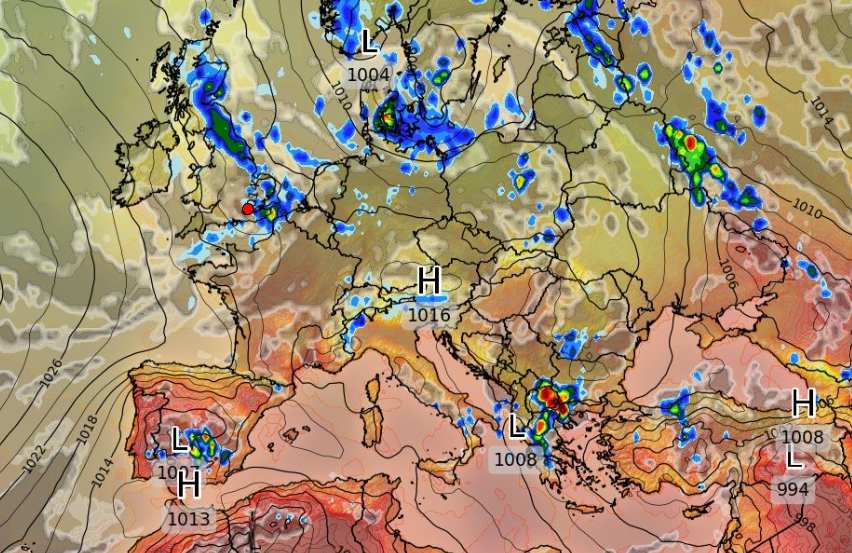 Καιρός 27-7: Ταύτιση GFS με ECMWF! Βροχές και καταιγίδες την Πέμπτη