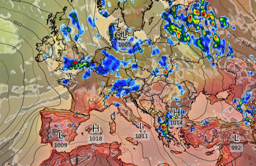 Καιρός 30-7: Καρέ καρέ η κακοκαιρία από το GFS. Πού θα σημειωθούν καταιγίδες (vid)