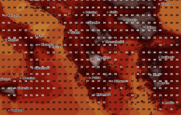 Καιρός 21-7: Οι θερμοκρασίας ανά τρίωρο από το GFS. Πότε και πού χτυπά κόκκινο (vid)