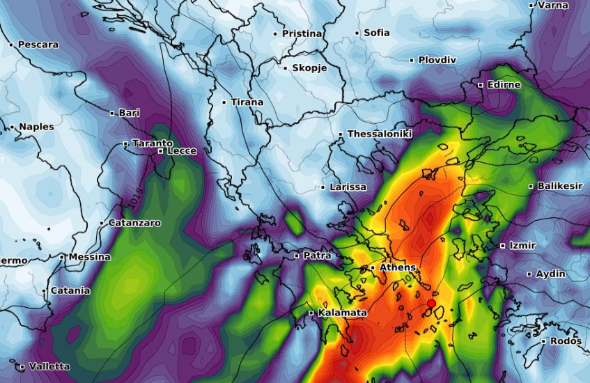Καιρός 8-8: Ανανέωση δεδομένων για τους ανέμους από το GFS