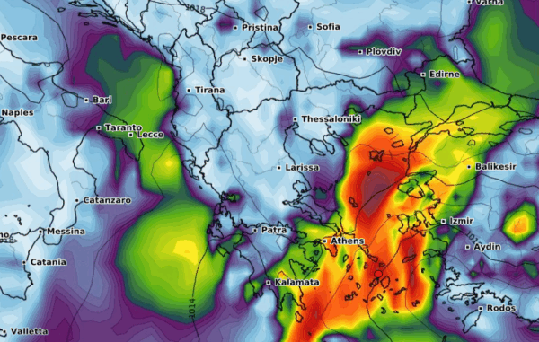 Καιρός 8-8: Ανανέωσε το GFS, διατηρεί τους ισχυρούς ανέμους για μέρες (Vid)