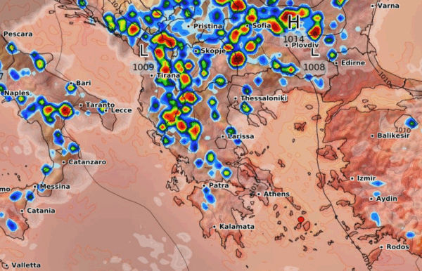 Καιρός 16-8: Ανανέωση ECMWF – Καρέ καρέ οι βροχές και οι καταιγίδες