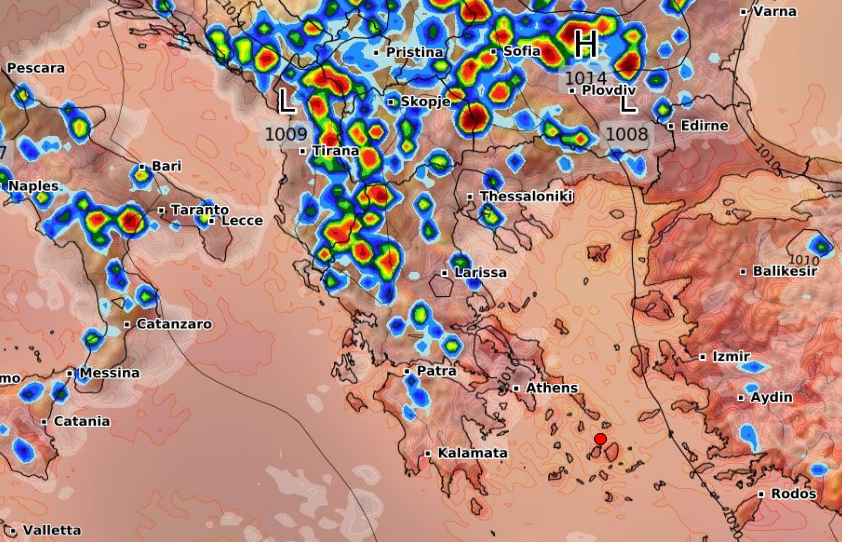 Καιρός 16-8: Ανανέωση ECMWF – Καρέ καρέ οι βροχές και οι καταιγίδες