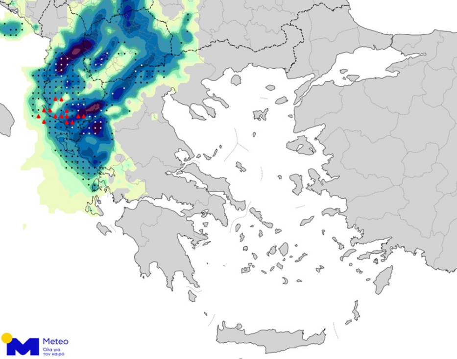 Καιρός – Προειδοποίηση Meteo για καταιγίδες και χαλάζι τις επόμενες  ώρες (χάρτες)