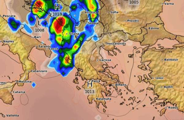 Καιρός 28-8: Νέα δεδομένα GFS – Πώς θα κινηθούν οι καταιγίδες το Σάββατο (vid)