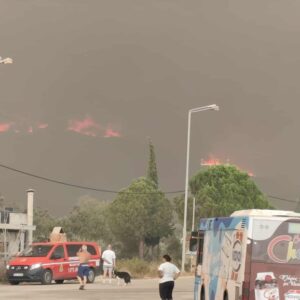 Φωτιά τώρα: 63 άτομα απεγκλωβίστηκαν από θαλάσσης στη Χίο (vid)