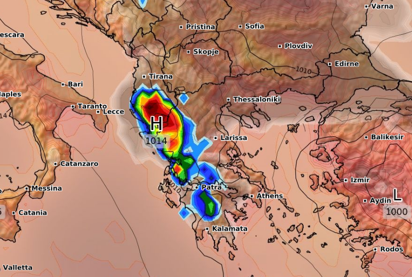 Καιρός 3-9: Ανανέωσε το GFS με ισχυρό πυρήνα καταιγίδων την Πέμπτη (vid)