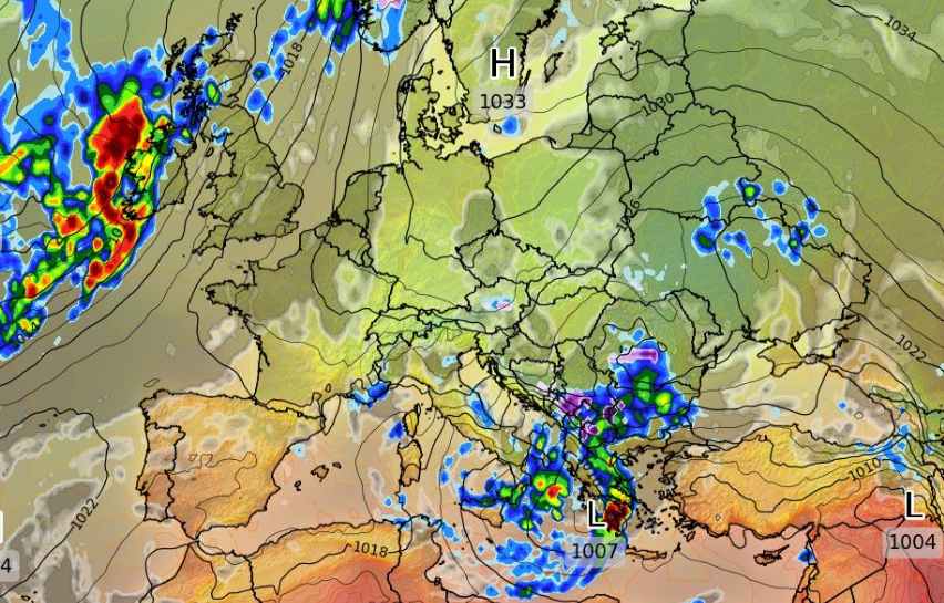 Καιρός 30-9: Σταθερά... βροχερό και με χιόνια στα ορεινά το GFS (vid)