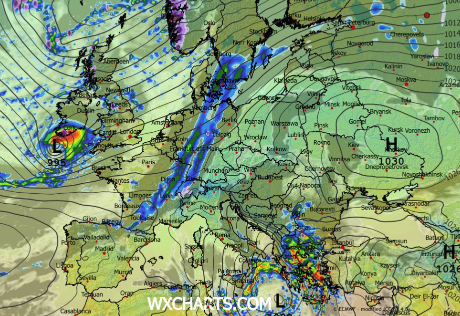 Καιρός 21-11: Διαδοχικές κακοκαιρίες προ των πυλών - Πρωινά δεδομένα ECMWF