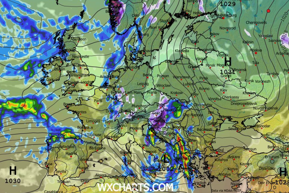 Καιρός 16-11: Ανανέωση GFS, τάση και για πανελλαδική κακοκαιρία (vid)