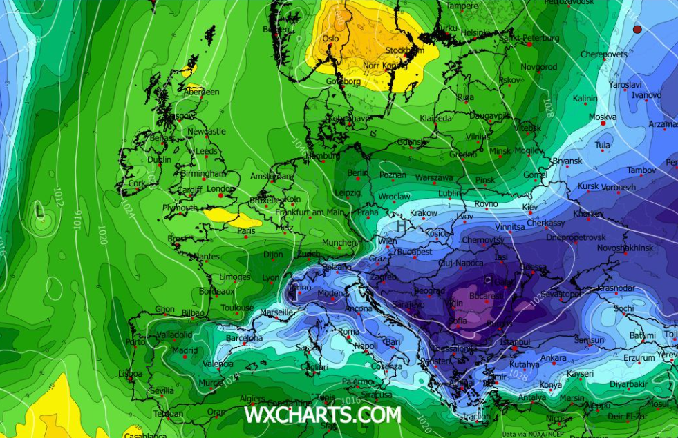 Καιρός 23-11: Τάση ψυχρής εισβολής ξανά από το GFS για αρχές Δεκέμβρη (vid)