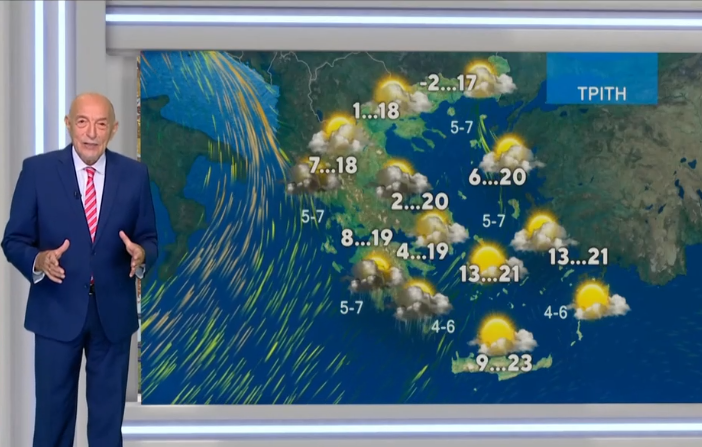 Καιρός 24-11: Νέα επιδείνωση από την Τρίτη – Ξεκάθαρος ο Αρνιακός (vid)