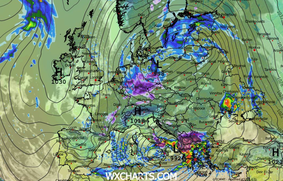 Καιρός: Καμπανάκια για πρώτες αξιόλογες χιονοπτώσεις από το ευρωπαϊκό (Vid)