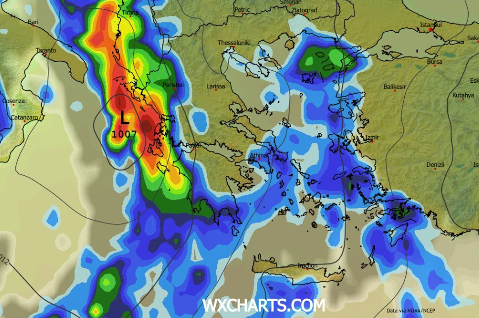 Καιρός 24-11: Σταθερό το GFS με πολλά νερά -ξανά- στα δυτικά (vid)