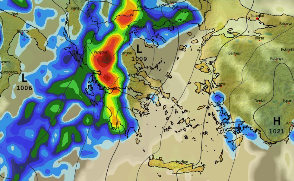 Καιρός 25-11: Πρωινά δεδομένα GFS - Πότε θα ενταθούν βροχές και καταιγίδες (vid)