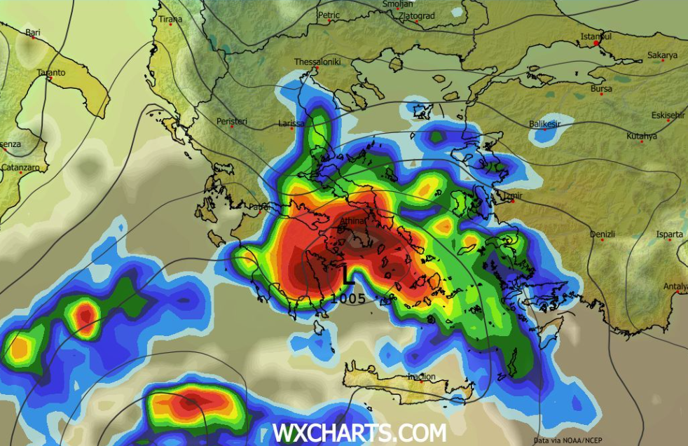 Καιρός 22-11: Επιμένει το GFS - Τάση για ισχυρή κακοκαιρία το επόμενο Σαββατοκύριακο