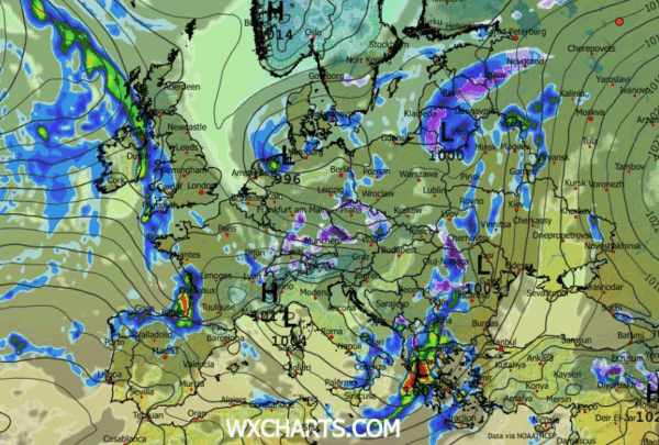 Καιρός 16-11: Καρέ – καρέ ο νέος γύρος βροχοπτώσεων από το GFS (vid)