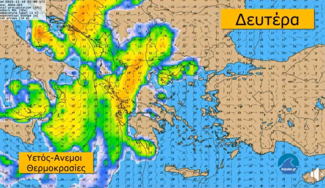 Καιρός 9-11: Ενημέρωση Κολυδά για αξιόλογες βροχές το επόμενο διήμερο (vid)