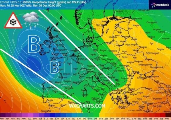 Ιταλός μετεωρολόγος: Ο Δεκέμβριος μπαίνει με «ανατροπή»: Ψυχρές αέριες μάζες φέρνουν κακοκαιρία