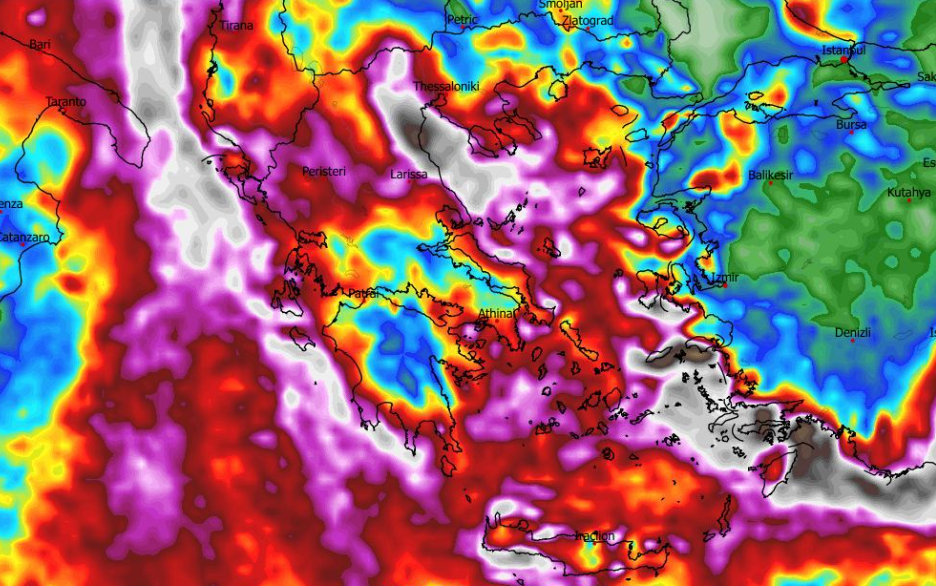 Καιρός 2-12: Η κατανομή του υετού κατά τη διάρκεια της νέας κακοκαιρίας