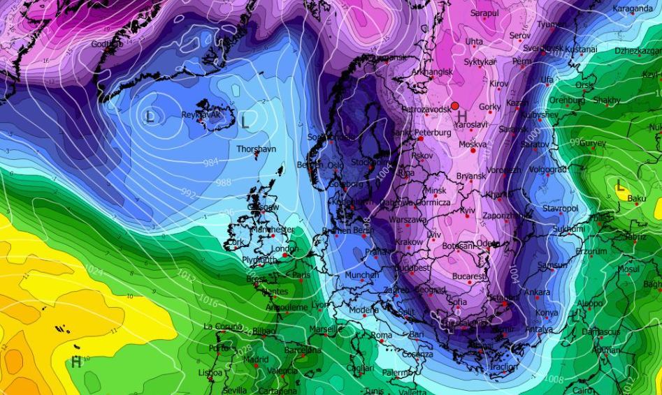 Καιρός: Κάθετη… κάθοδος πολικών αερίων μαζών από το ECMWF