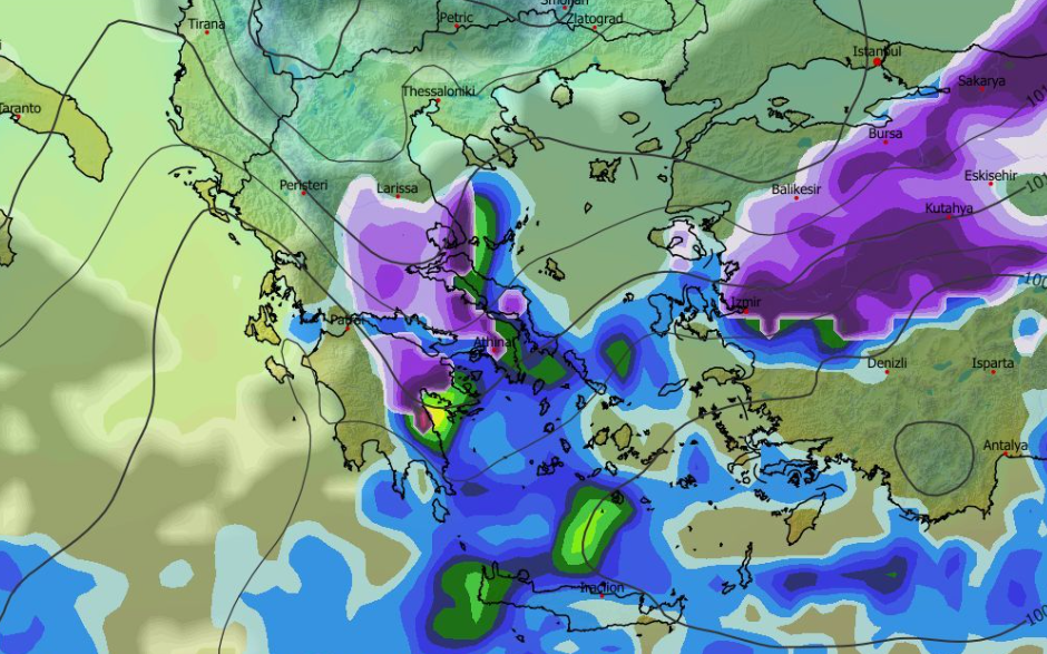 Καιρός 27-12: Επιμένει το GFS για χιόνια έως την Αττική την Πρωτοχρονιά
