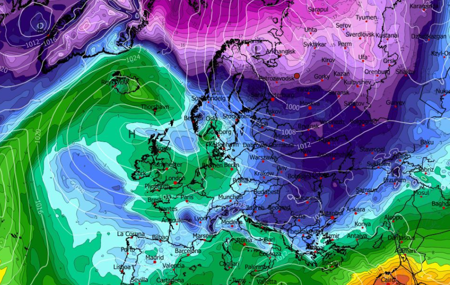Καιρός 18-12: Πρωινά δεδομένα GFS για Χριστούγεννα και Πρωτοχρονιά