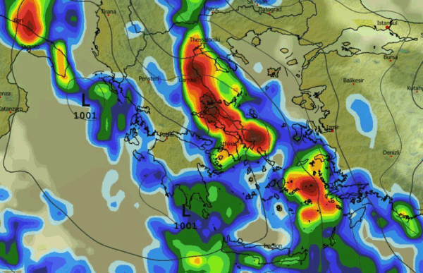 Καιρός 2-12: Επιμένει για πολύωρα φαινόμενα και με ένταση το GFS