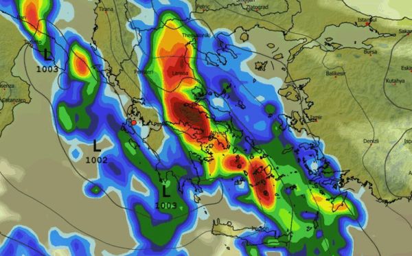 Καιρός 1-12: Βροχερό GFS, φέρνει πολλά νερά και στην Αττική (vid)