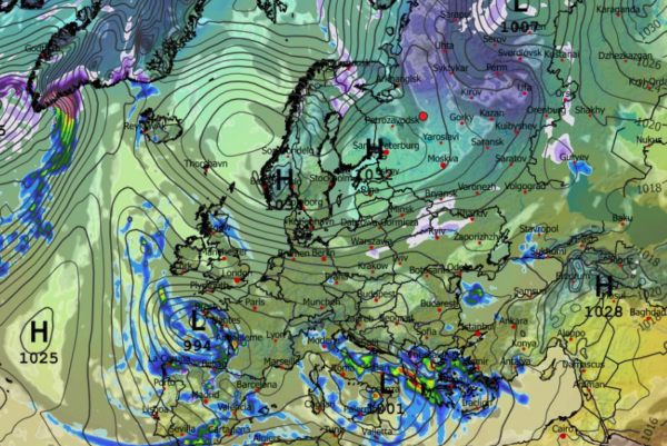 Καιρός Χριστούγεννα: Νέα δεδομένα GFS, με διαδοχικά βαρομετρικά χαμηλά (vid)
