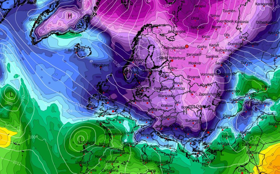 Καιρός 18-12: Πιο ψυχρό το νέο τρέξιμο του GFS προς την Πρωτοχρονιά