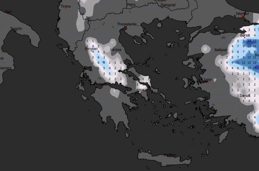 Καιρός 28-12: Πού θα χιονίσει παραμονή – ανήμερα Πρωτοχρονιάς; Χάρτης χιονοκάλυψης